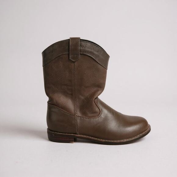 Janie & Jack Kids Leather Suede Western Cowboy boots Size 13 Brown - Picture 1 of 9